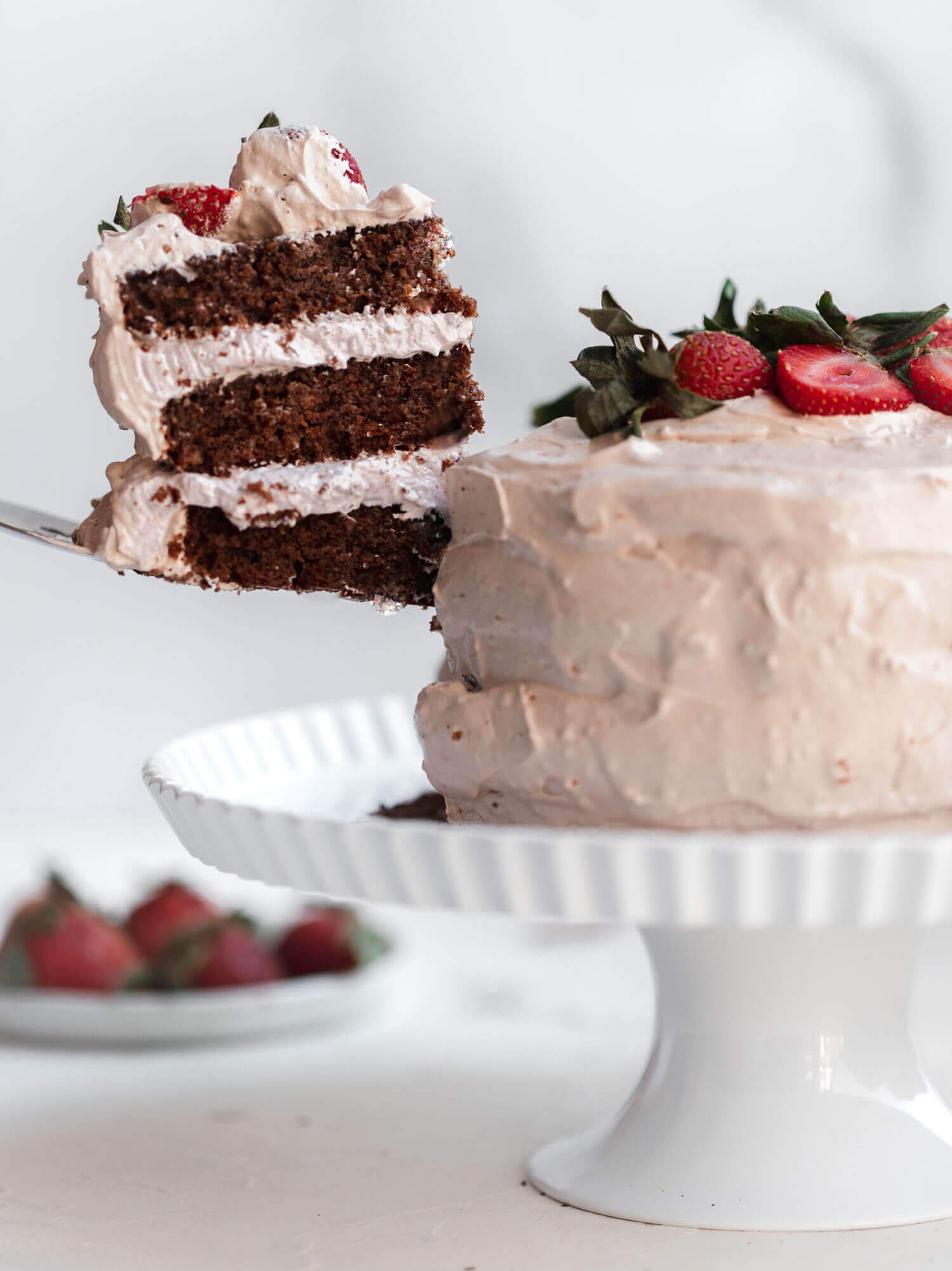 Chocolate Strawberry Cake (almond flour) - Pass Me a Spoon